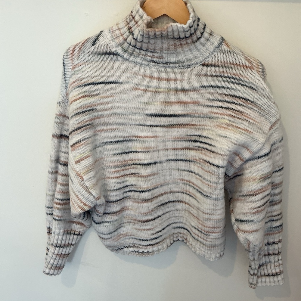a.n.a Multicolor Striped Turtleneck Sweater